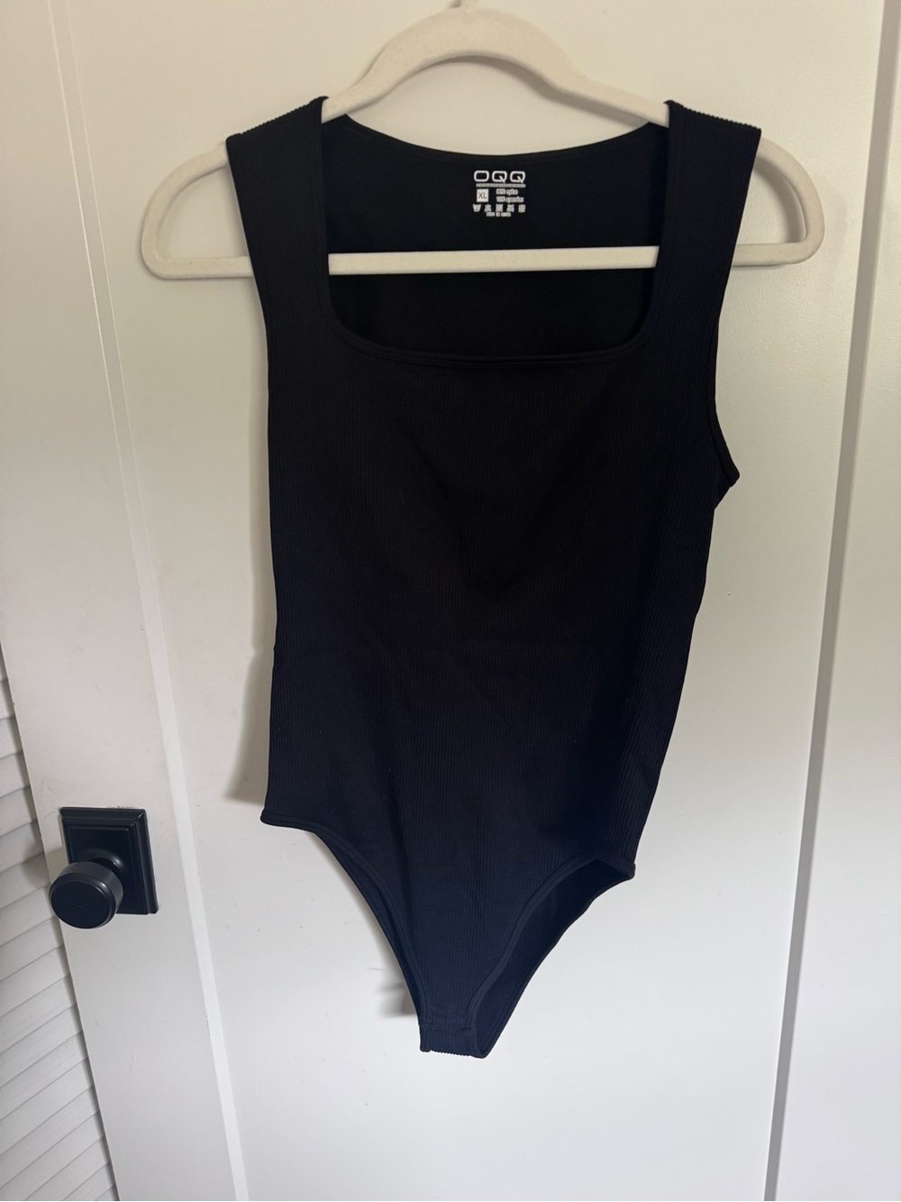 Women’s Compression Black Ribbed One-Piece Bodysuit